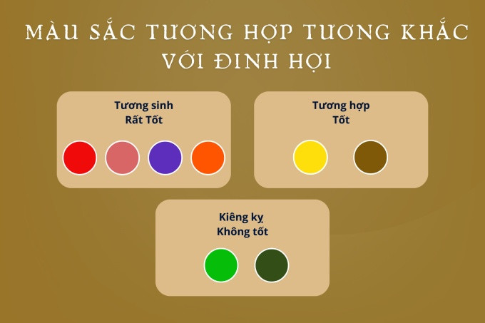 Bảng màu sắc hợp và kỵ với người sinh năm 2007 mệnh Thổ