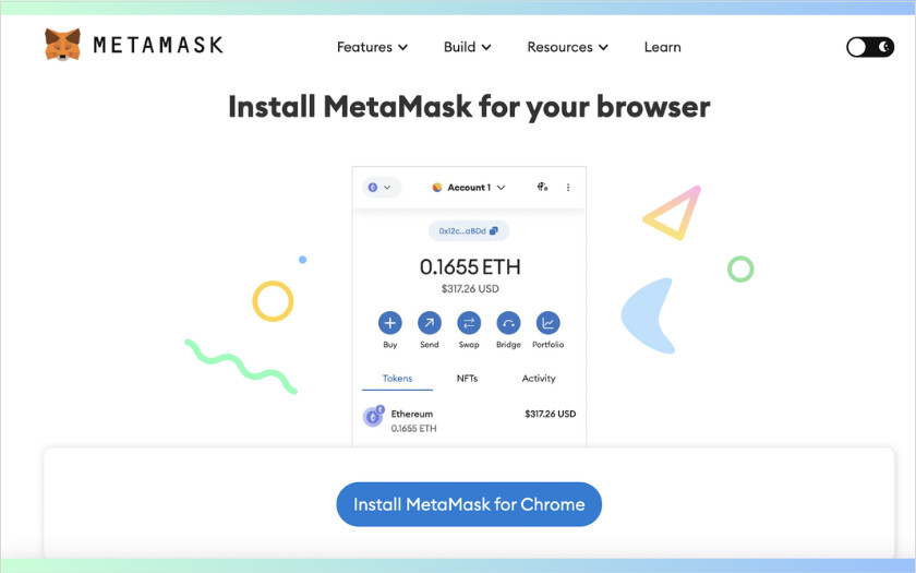 Installation der Metamask-Wallet im Chrome-Browser