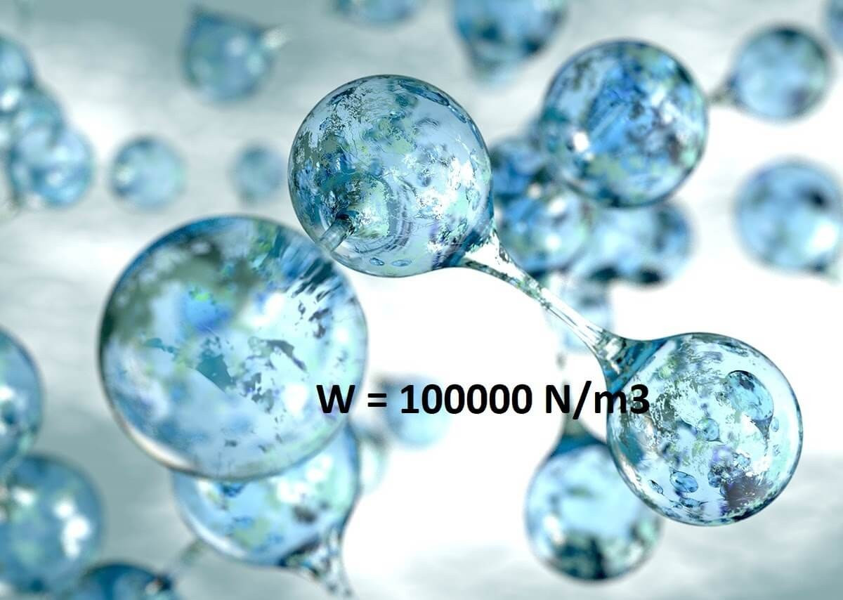 Trọng lượng riêng của nước nguyên chất là 10000 N/m³