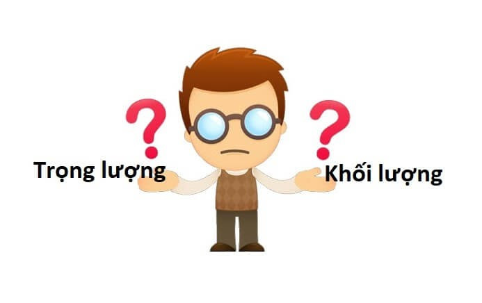So sánh trực quan trọng lượng và khối lượng, nhấn mạnh sự khác biệt về bản chất và đơn vị đo
