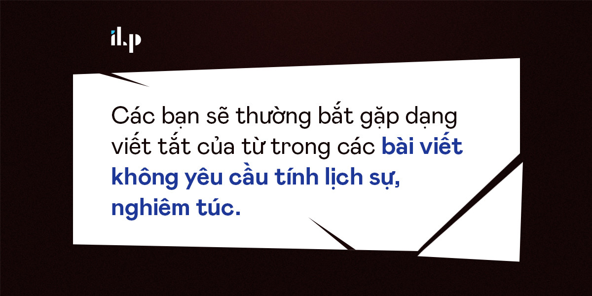 Viết tắt trong tiếng Anh thường dùng ở đâu