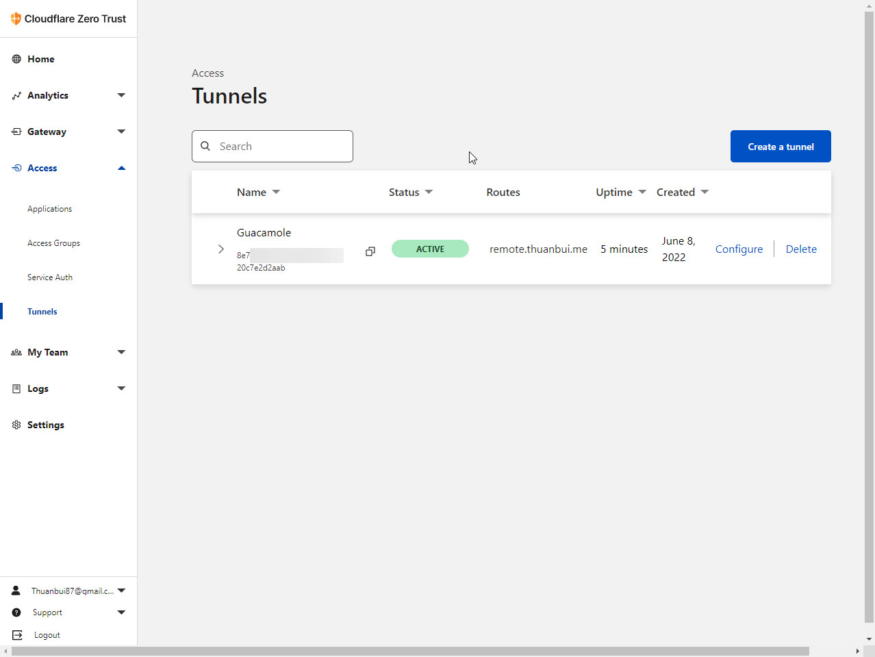 Kết nối Guacamole qua Cloudflare Tunnel