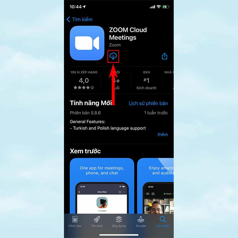 Tải Zoom trên iOS