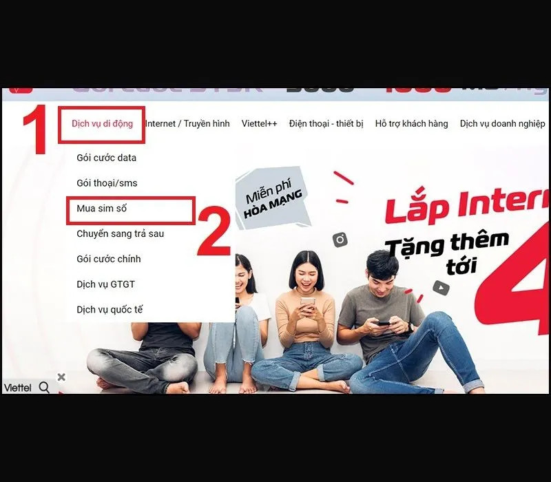 Hướng dẫn mua SIM Viettel online