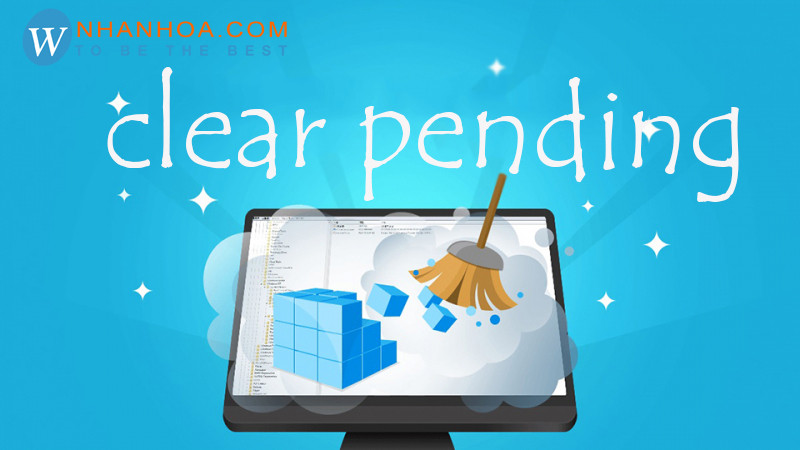 Hình ảnh dọn dẹp dữ liệu rác, liên tưởng đến "Clear Pending"