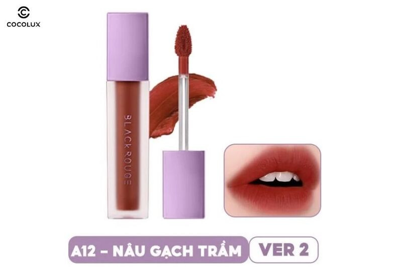 Black Rouge A12 có màu nâu gạch trầm, một lựa chọn hoàn hảo cho nhiều tông da.