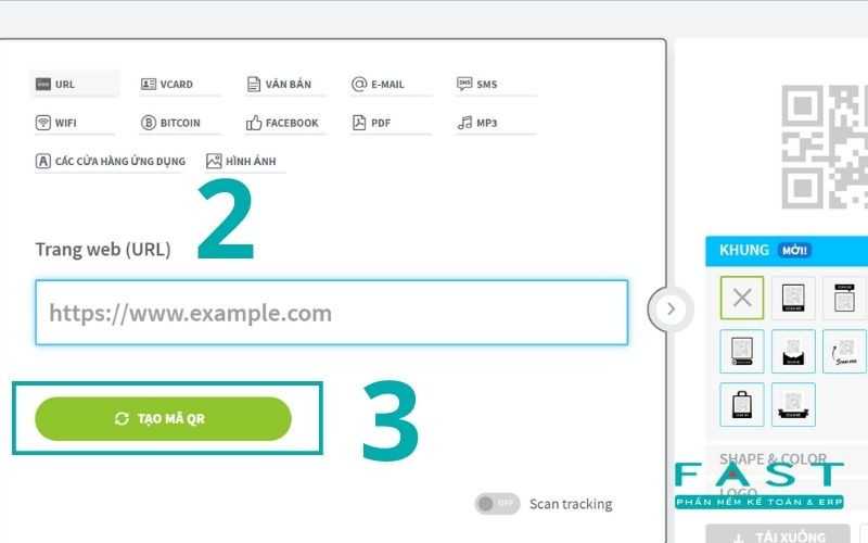 Tạo mã QR Code bằng QR Code Generator