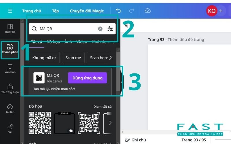 Tạo mã QR bằng Canva