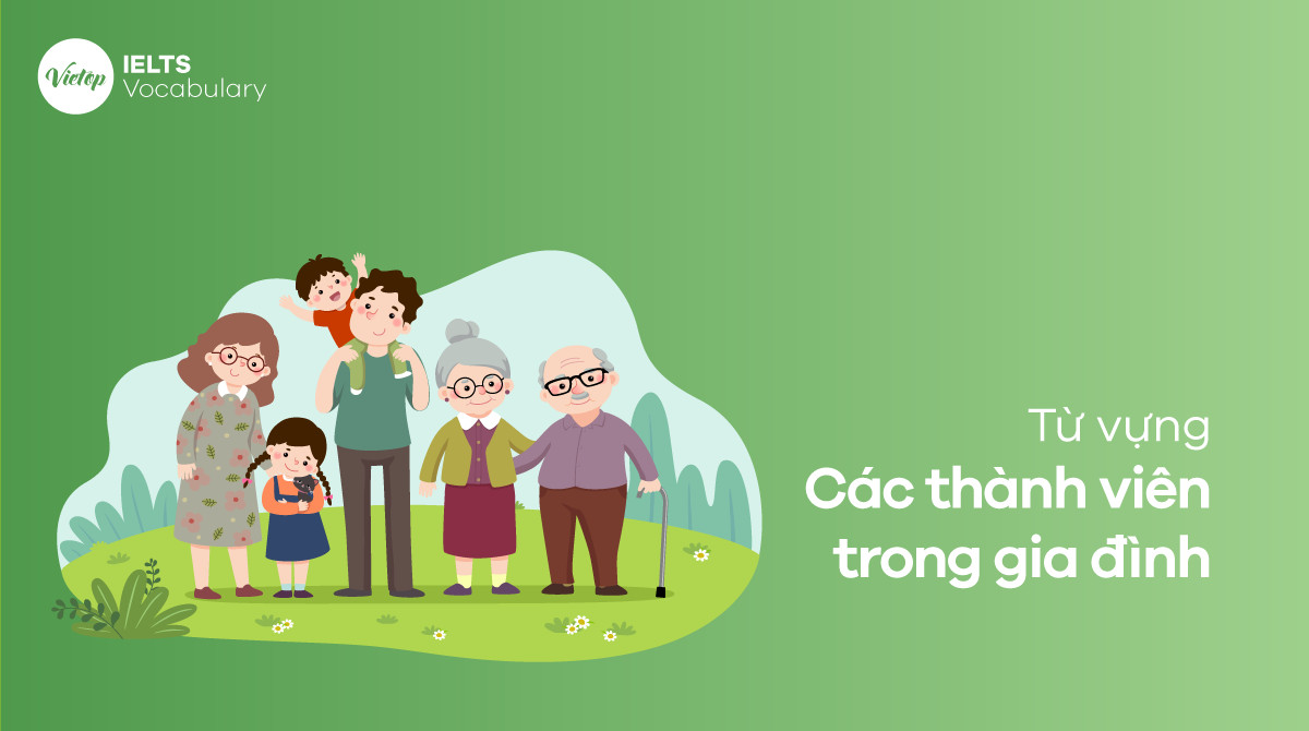 Một gia đình ngồi trên ghế dài trong nhà.