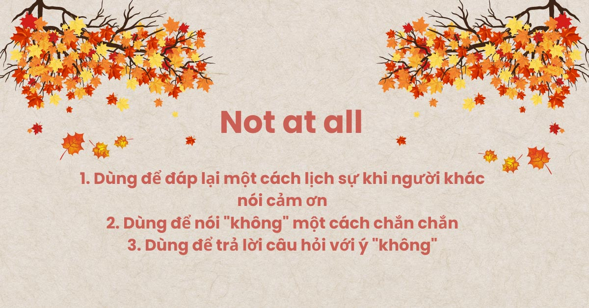 Cách sử dụng Not at all để giao tiếp hiệu quả