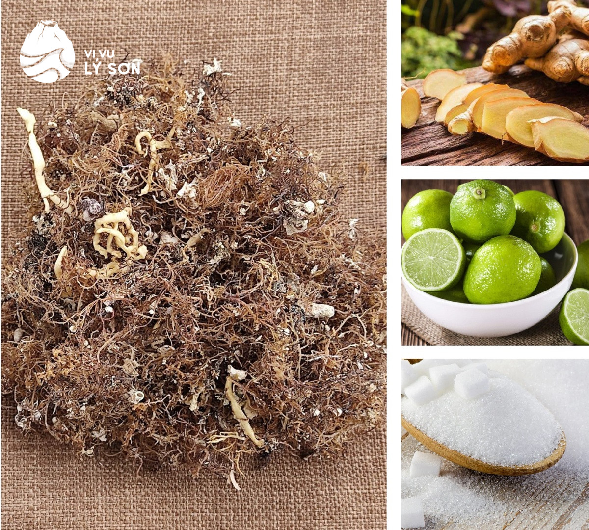 Rong câu khô sau khi được ngâm nước và làm sạch kỹ càng