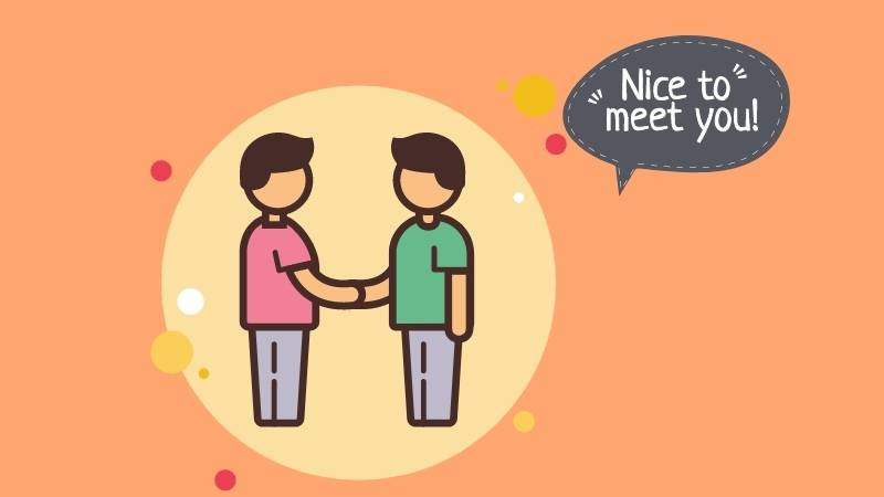 Hình ảnh một nhóm bạn trẻ vui vẻ chào nhau bằng "Hey!".