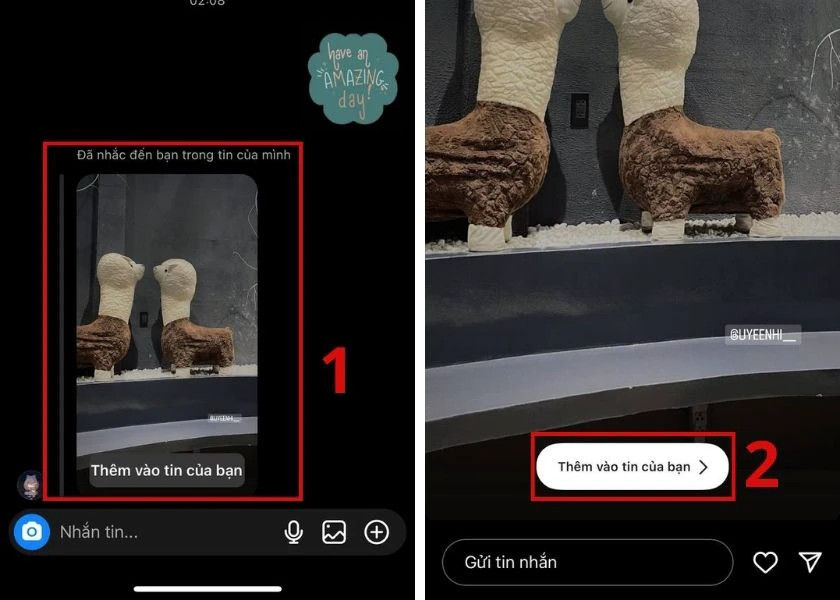 Cách reup story trên Instagram khi được tag