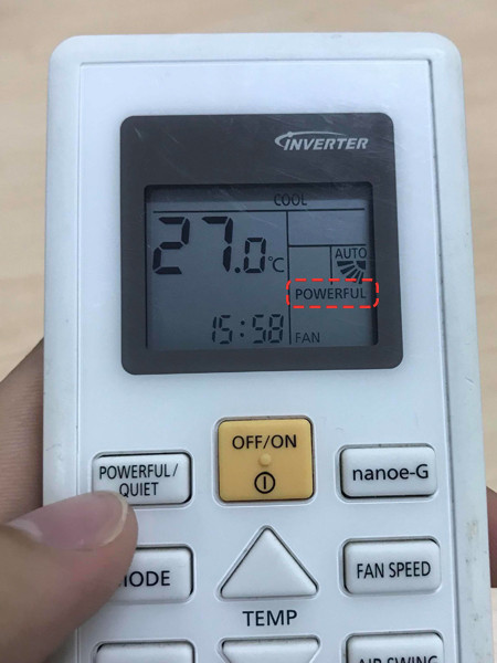 Chế độ powerful trong Panasonic