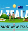 Bản đồ New Zealand và khung cảnh thiên nhiên hùng vĩ