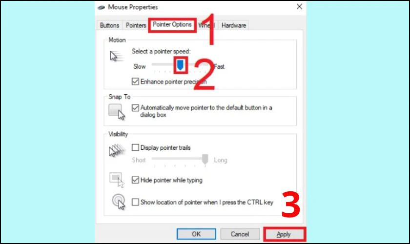 Cách thay đổi chỉ số DPI của chuột trên Windows 10 - Bước 3, 4