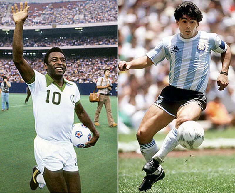 Pele và Maradona, hai số 10 cổ điển nổi tiếng nhất bóng đá thế giới