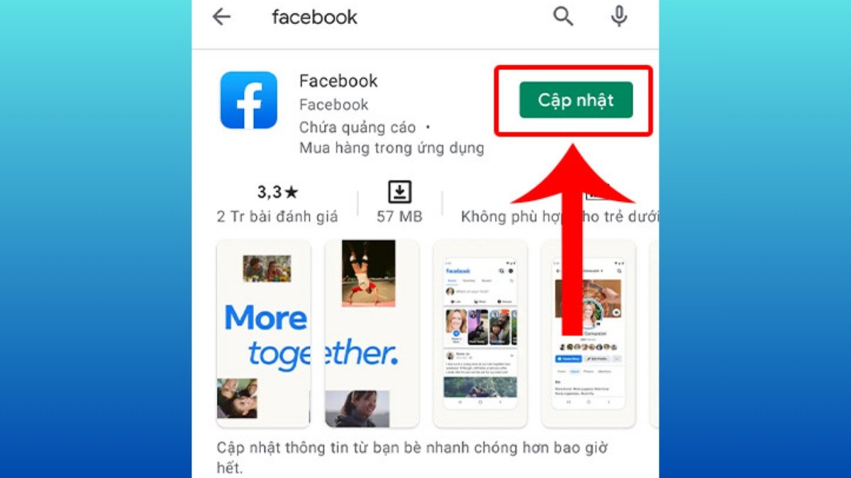 Cập nhật ứng dụng Facebook để sửa lỗi phiên hết hạn