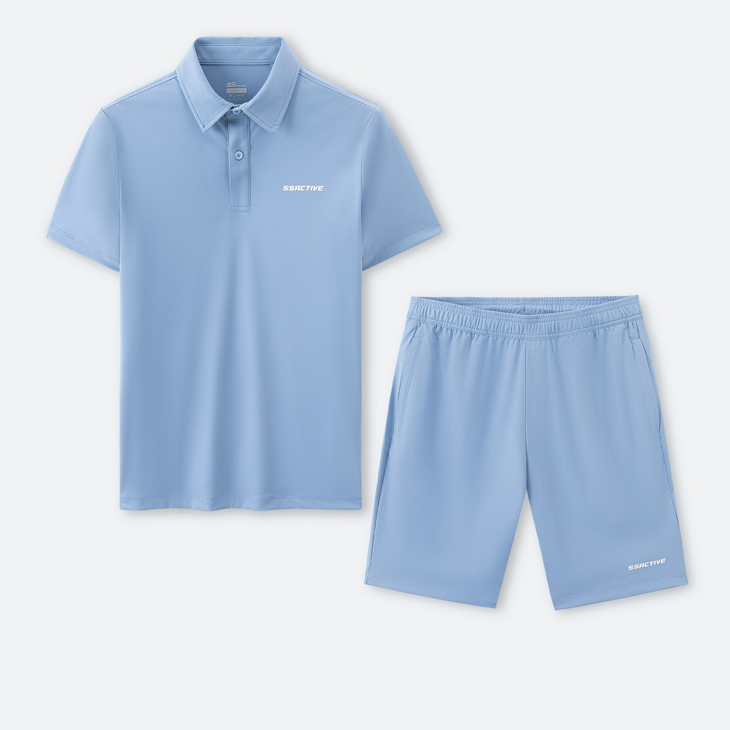 Bộ thể thao polo màu xanh da trời tiện lợi