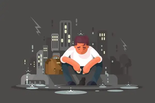 Người đàn ông cô đơn trong quán bar, thể hiện sự thiếu thốn tình cảm và tình trạng "tụt mood".