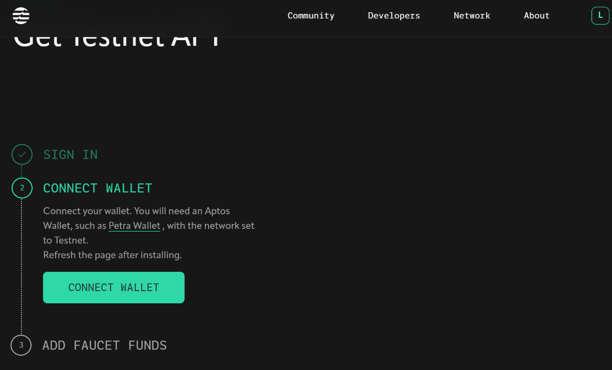 Faucet Aptos: Nhận APT testnet token chỉ bằng cách kết nối ví và xác nhận mã captcha