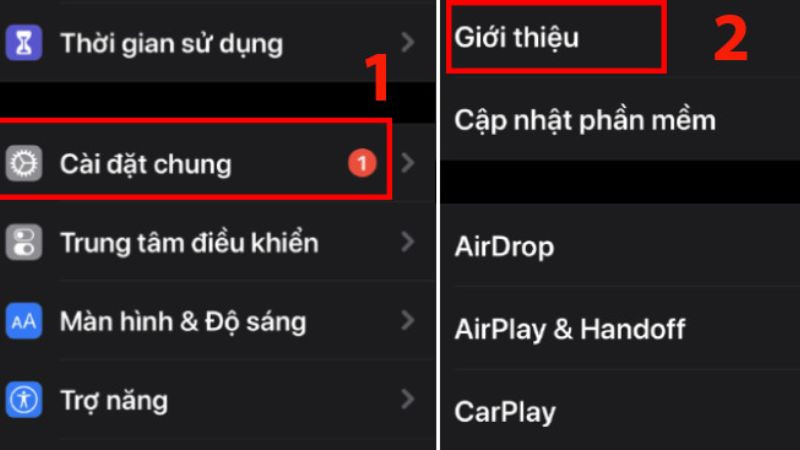 Kiểm tra số seri trên iPhone trong phần Cài đặt - Bước 1