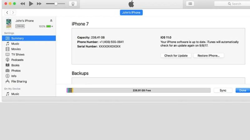 Kiểm tra số seri trên iPad, iPhone với iTunes