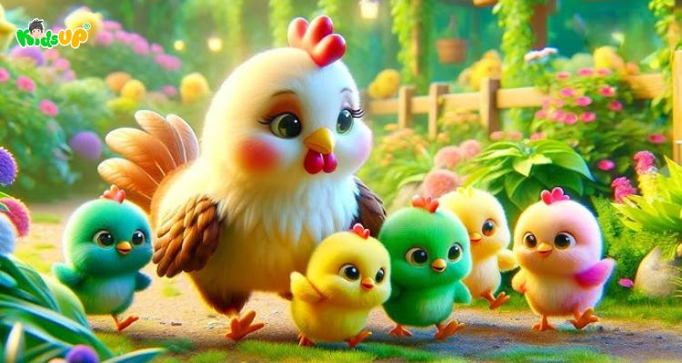 Một con gà mái đang kiếm ăn trong trang trại