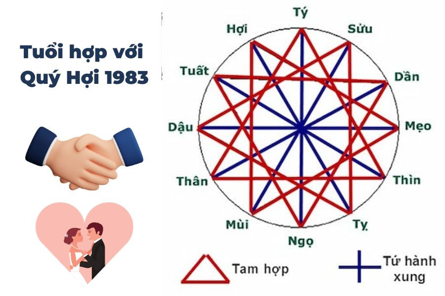 Tuổi 83 mệnh gì hợp tuổi nào alt= "Bảng so sánh các tuổi hợp và khắc với người sinh năm 1983, giúp họ lựa chọn đối tác làm ăn và bạn đời phù hợp để đạt được thành công và hạnh phúc."