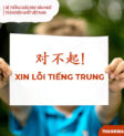 Người phụ nữ đang cúi đầu xin lỗi