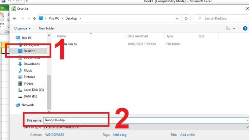 Chọn định dạng file khi lưu